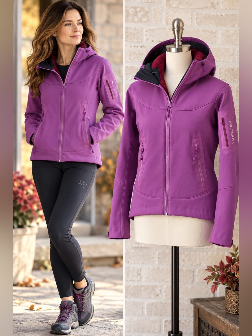 Arc’teryx Polartec® Softshell Jacket Women’s M Purple-Plum Fleece Lined